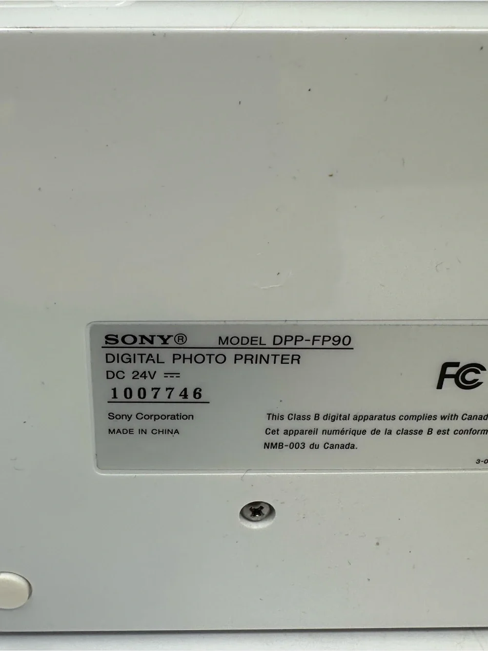 Sony DPP-FP90 Digital Picture Station W/ Paper Tray, Manual, and Disk White O0